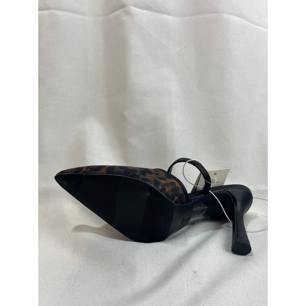 A New Day Women Leopard Print Mesh Pointed Toe Mules Stiletto Heels Brown Size 6 - Picture 5 of 6